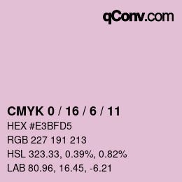 Color code: CMYK 0 / 16 / 6 / 11 | qconv.com
