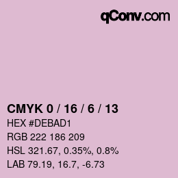 カラーコード: CMYK 0 / 16 / 6 / 13 | qconv.com
