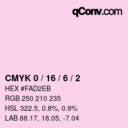 颜色代码: CMYK 0 / 16 / 6 / 2 | qconv.com