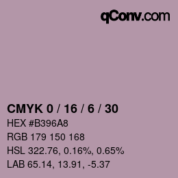 颜色代码: CMYK 0 / 16 / 6 / 30 | qconv.com