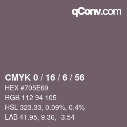 颜色代码: CMYK 0 / 16 / 6 / 56 | qconv.com