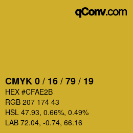 Farbcode: CMYK 0 / 16 / 79 / 19 | qconv.com