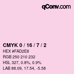 Color code: CMYK 0 / 16 / 7 / 2 | qconv.com