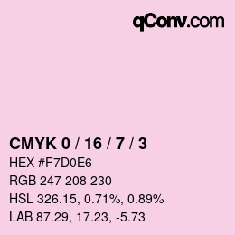 颜色代码: CMYK 0 / 16 / 7 / 3 | qconv.com
