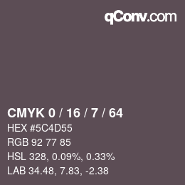 Color code: CMYK 0 / 16 / 7 / 64 | qconv.com