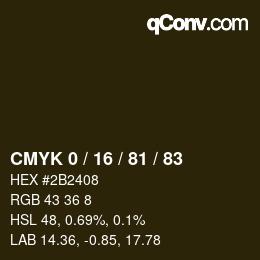 Color code: CMYK 0 / 16 / 81 / 83 | qconv.com