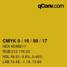 Color code: CMYK 0 / 16 / 89 / 17 | qconv.com