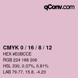 颜色代码: CMYK 0 / 16 / 8 / 12 | qconv.com