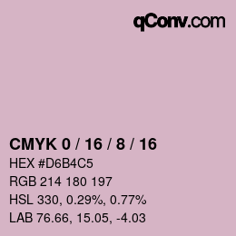 カラーコード: CMYK 0 / 16 / 8 / 16 | qconv.com
