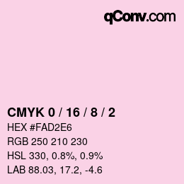 カラーコード: CMYK 0 / 16 / 8 / 2 | qconv.com