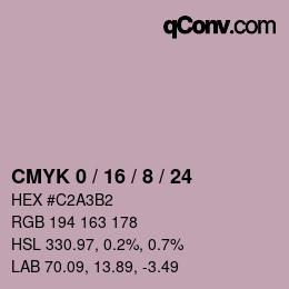 カラーコード: CMYK 0 / 16 / 8 / 24 | qconv.com