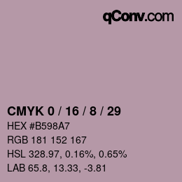 カラーコード: CMYK 0 / 16 / 8 / 29 | qconv.com