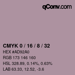 カラーコード: CMYK 0 / 16 / 8 / 32 | qconv.com