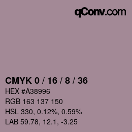 カラーコード: CMYK 0 / 16 / 8 / 36 | qconv.com
