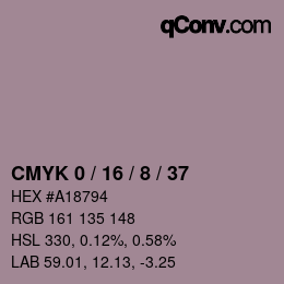颜色代码: CMYK 0 / 16 / 8 / 37 | qconv.com