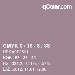 カラーコード: CMYK 0 / 16 / 8 / 38 | qconv.com