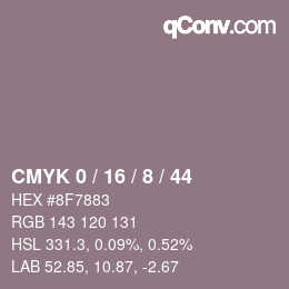 Color code: CMYK 0 / 16 / 8 / 44 | qconv.com