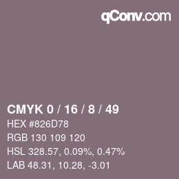 カラーコード: CMYK 0 / 16 / 8 / 49 | qconv.com