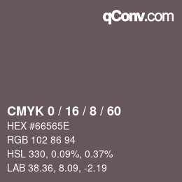 カラーコード: CMYK 0 / 16 / 8 / 60 | qconv.com