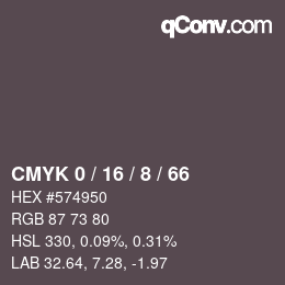 颜色代码: CMYK 0 / 16 / 8 / 66 | qconv.com