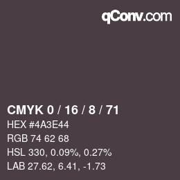 颜色代码: CMYK 0 / 16 / 8 / 71 | qconv.com