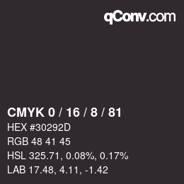 Color code: CMYK 0 / 16 / 8 / 81 | qconv.com