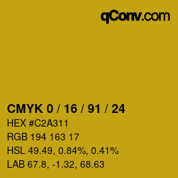 Color code: CMYK 0 / 16 / 91 / 24 | qconv.com