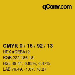 Color code: CMYK 0 / 16 / 92 / 13 | qconv.com