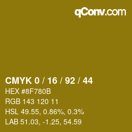 Color code: CMYK 0 / 16 / 92 / 44 | qconv.com