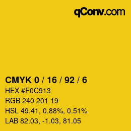Color code: CMYK 0 / 16 / 92 / 6 | qconv.com