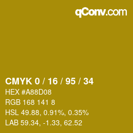 Color code: CMYK 0 / 16 / 95 / 34 | qconv.com