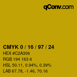 Color code: CMYK 0 / 16 / 97 / 24 | qconv.com