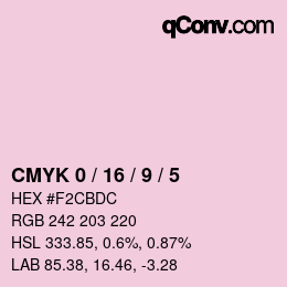 颜色代码: CMYK 0 / 16 / 9 / 5 | qconv.com
