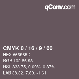 Color code: CMYK 0 / 16 / 9 / 60 | qconv.com