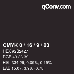 Color code: CMYK 0 / 16 / 9 / 83 | qconv.com