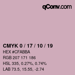 Color code: CMYK 0 / 17 / 10 / 19 | qconv.com