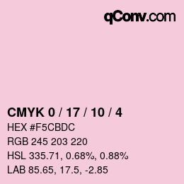 Color code: CMYK 0 / 17 / 10 / 4 | qconv.com