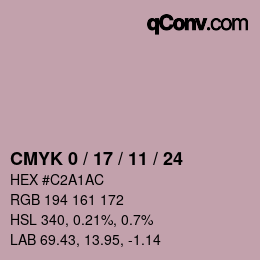 颜色代码: CMYK 0 / 17 / 11 / 24 | qconv.com