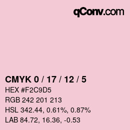 カラーコード: CMYK 0 / 17 / 12 / 5 | qconv.com