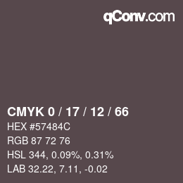 Color code: CMYK 0 / 17 / 12 / 66 | qconv.com