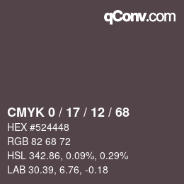 Color code: CMYK 0 / 17 / 12 / 68 | qconv.com
