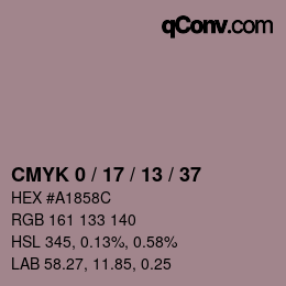 Color code: CMYK 0 / 17 / 13 / 37 | qconv.com