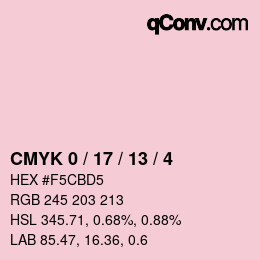 Color code: CMYK 0 / 17 / 13 / 4 | qconv.com