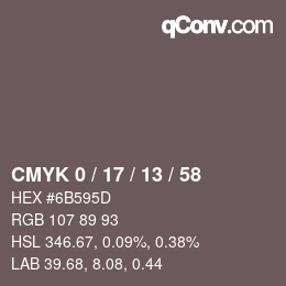 颜色代码: CMYK 0 / 17 / 13 / 58 | qconv.com