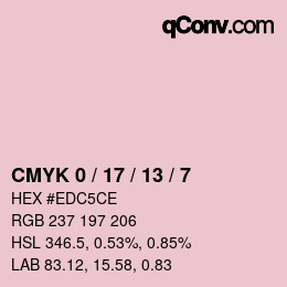 カラーコード: CMYK 0 / 17 / 13 / 7 | qconv.com