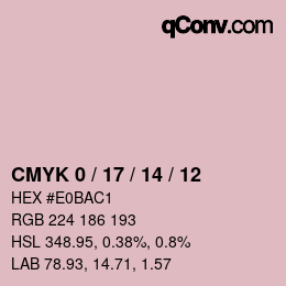 カラーコード: CMYK 0 / 17 / 14 / 12 | qconv.com