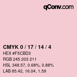 Color code: CMYK 0 / 17 / 14 / 4 | qconv.com