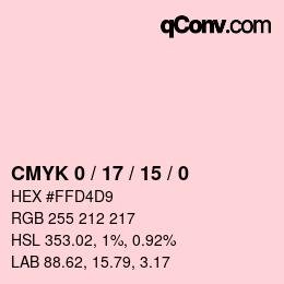 Color code: CMYK 0 / 17 / 15 / 0 | qconv.com
