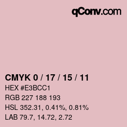 Color code: CMYK 0 / 17 / 15 / 11 | qconv.com