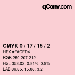 Color code: CMYK 0 / 17 / 15 / 2 | qconv.com